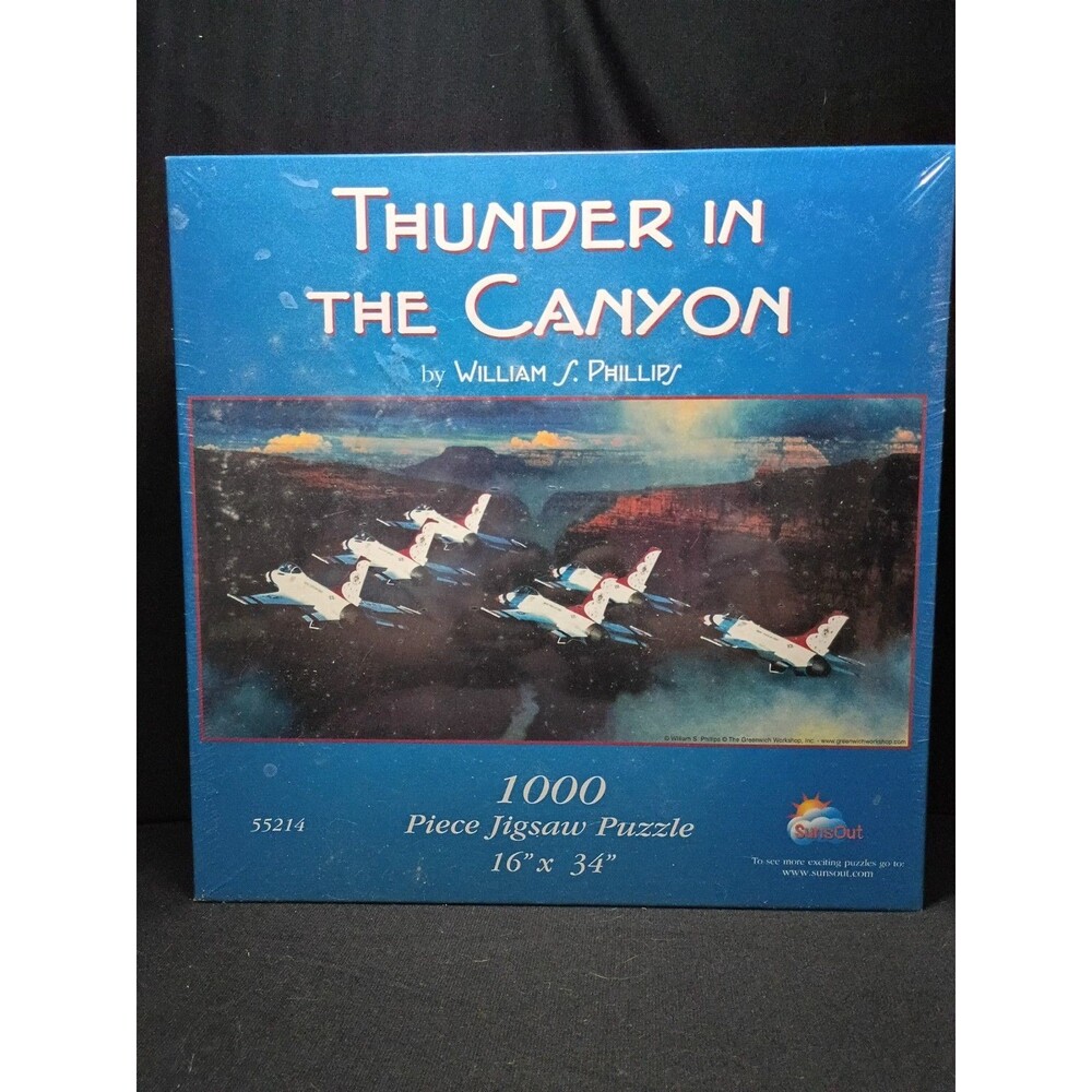 SunsOut Thunder in the Canyon 1000 Pc Puzzle Thunderbirds F-16 Sealed